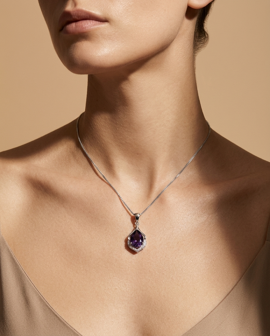 Collar Elegante Cristal Violeta