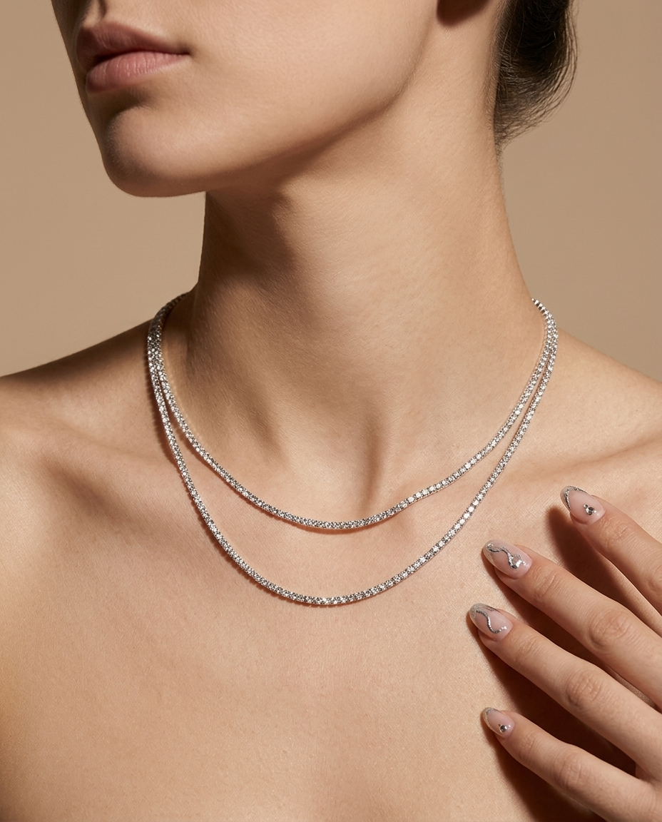 Collar Doble Capa con Cristales