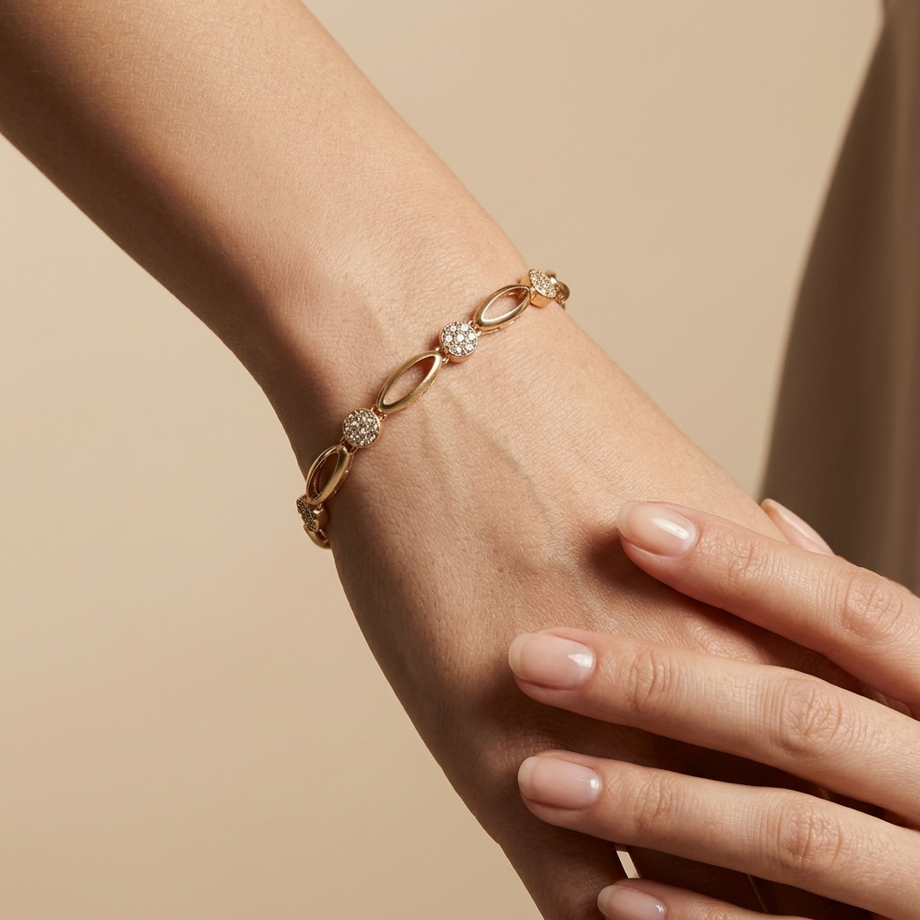 Pulsera Elegante Circonita Dorado