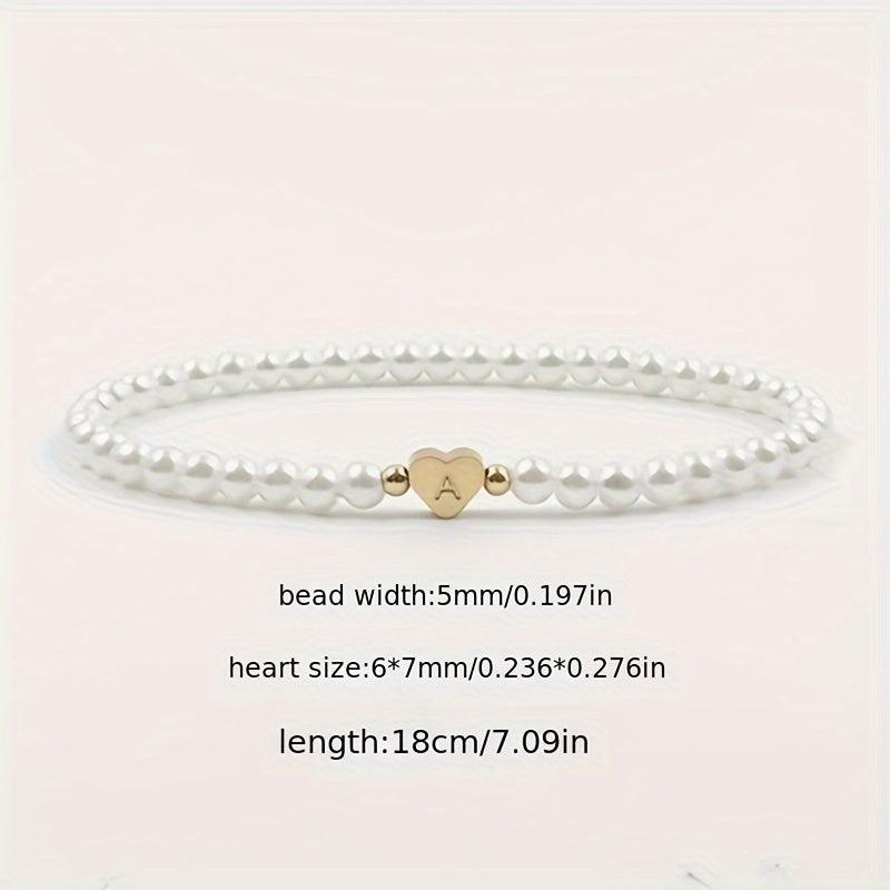 Bracelet Chic avec Initiale en Cœur (A–Z)