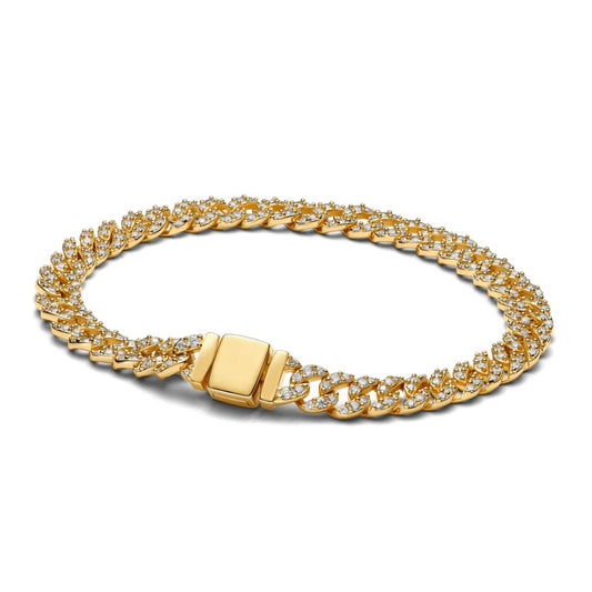 Bracelet Cubain avec Moissanite