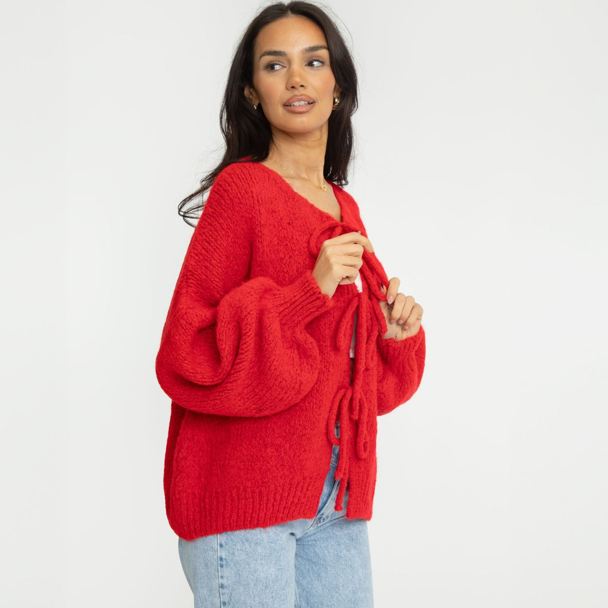 Cárdigan oversize con lazos