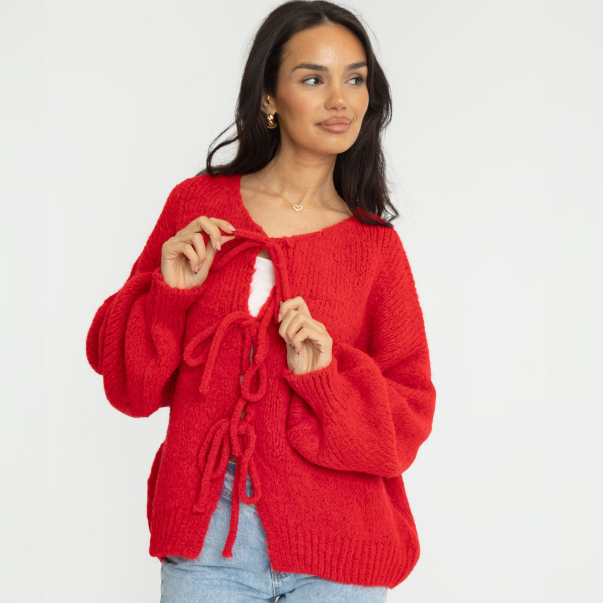 Cárdigan oversize con lazos