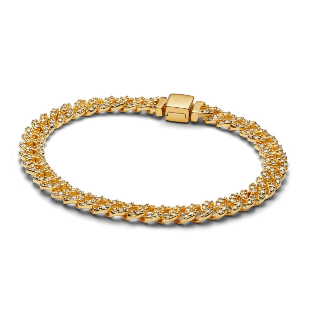 Bracelet Cubain avec Moissanite