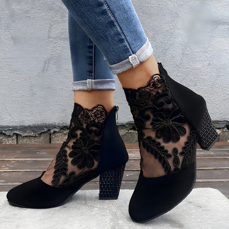 Federica | Botines de tacón con encaje