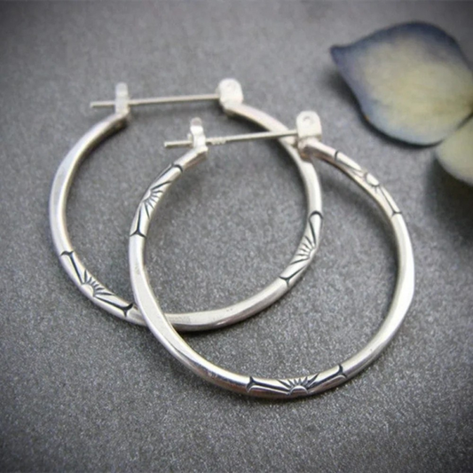 Boucles d'Oreilles Créoles Classiques en Argent