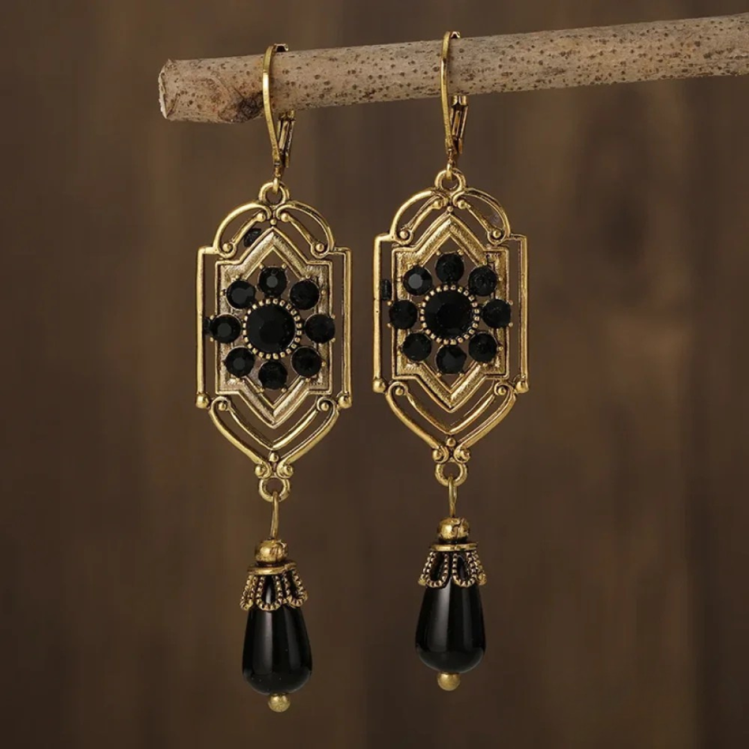 Boucles d'Oreilles Pendantes Sophistiquées avec Cristaux