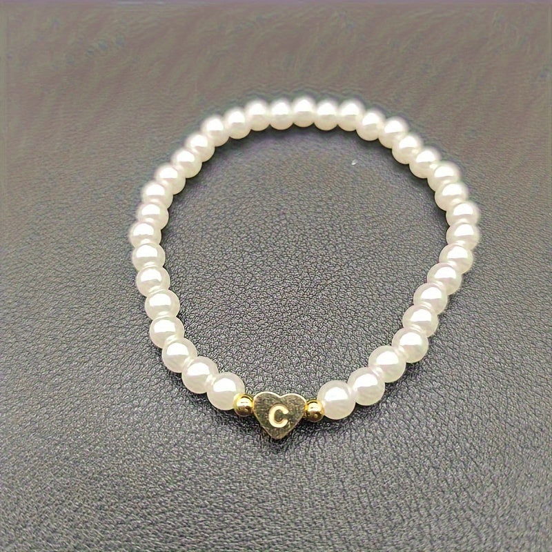 Bracelet Chic avec Initiale en Cœur (A–Z)