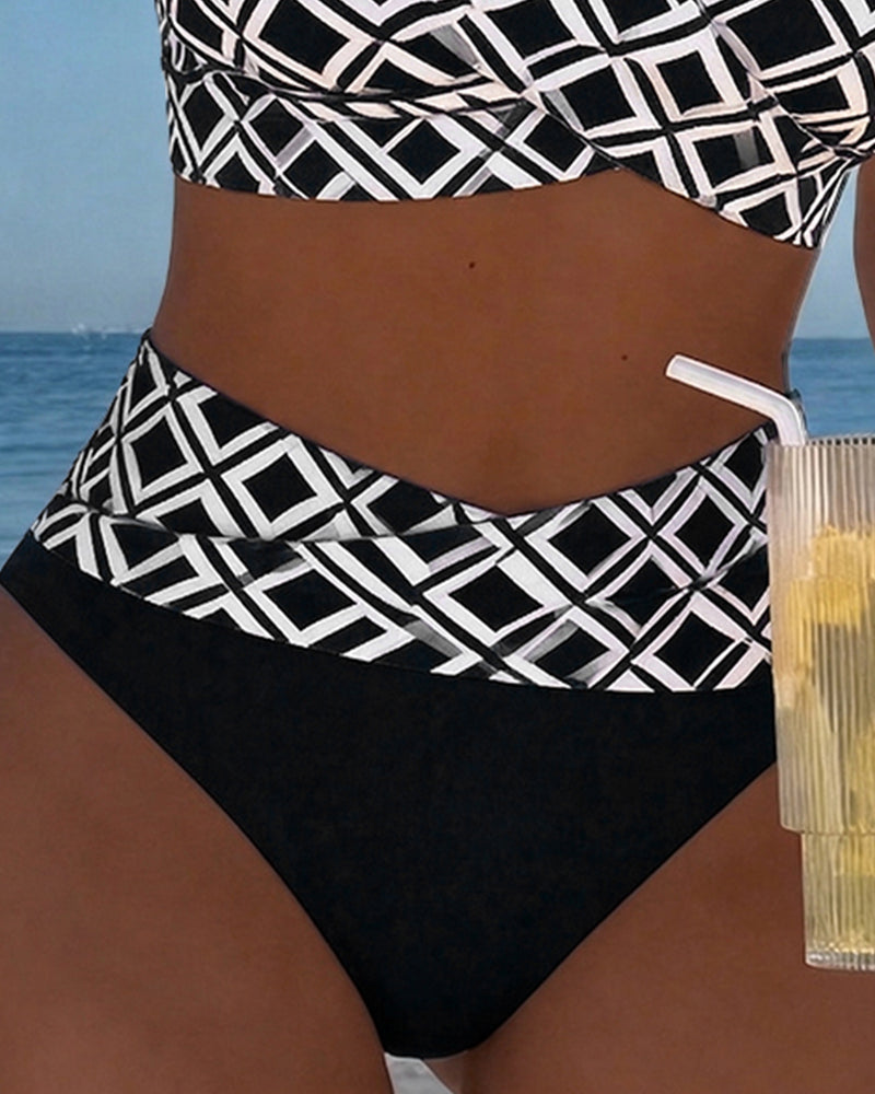 Bikini de dos piezas estampado de rombos