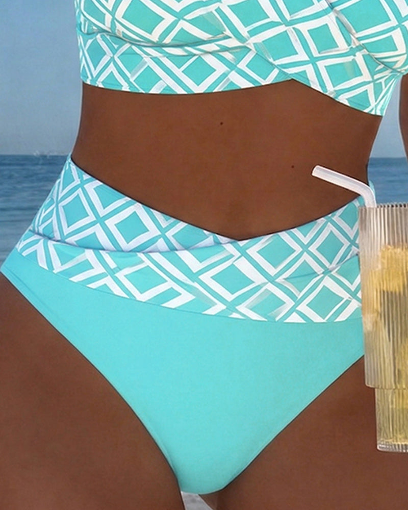 Bikini de dos piezas estampado de rombos