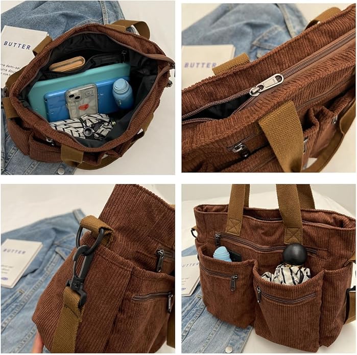 Bolso de Hombro Vintage de Pana