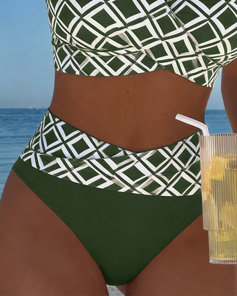 Bikini de dos piezas estampado de rombos