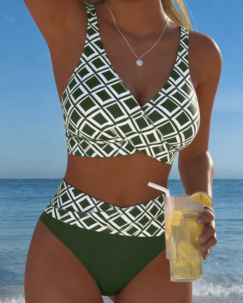 Bikini de dos piezas estampado de rombos