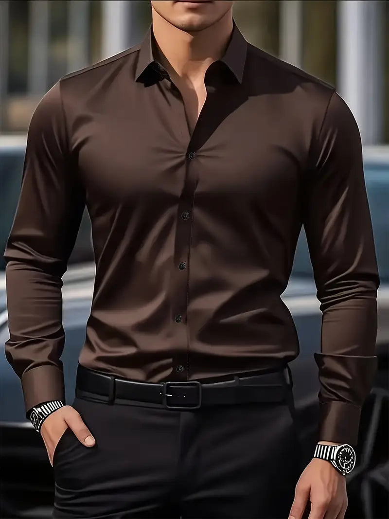 Camisa Entallada de Manga Larga