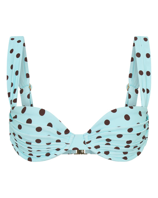 Rhodes Top azul polka