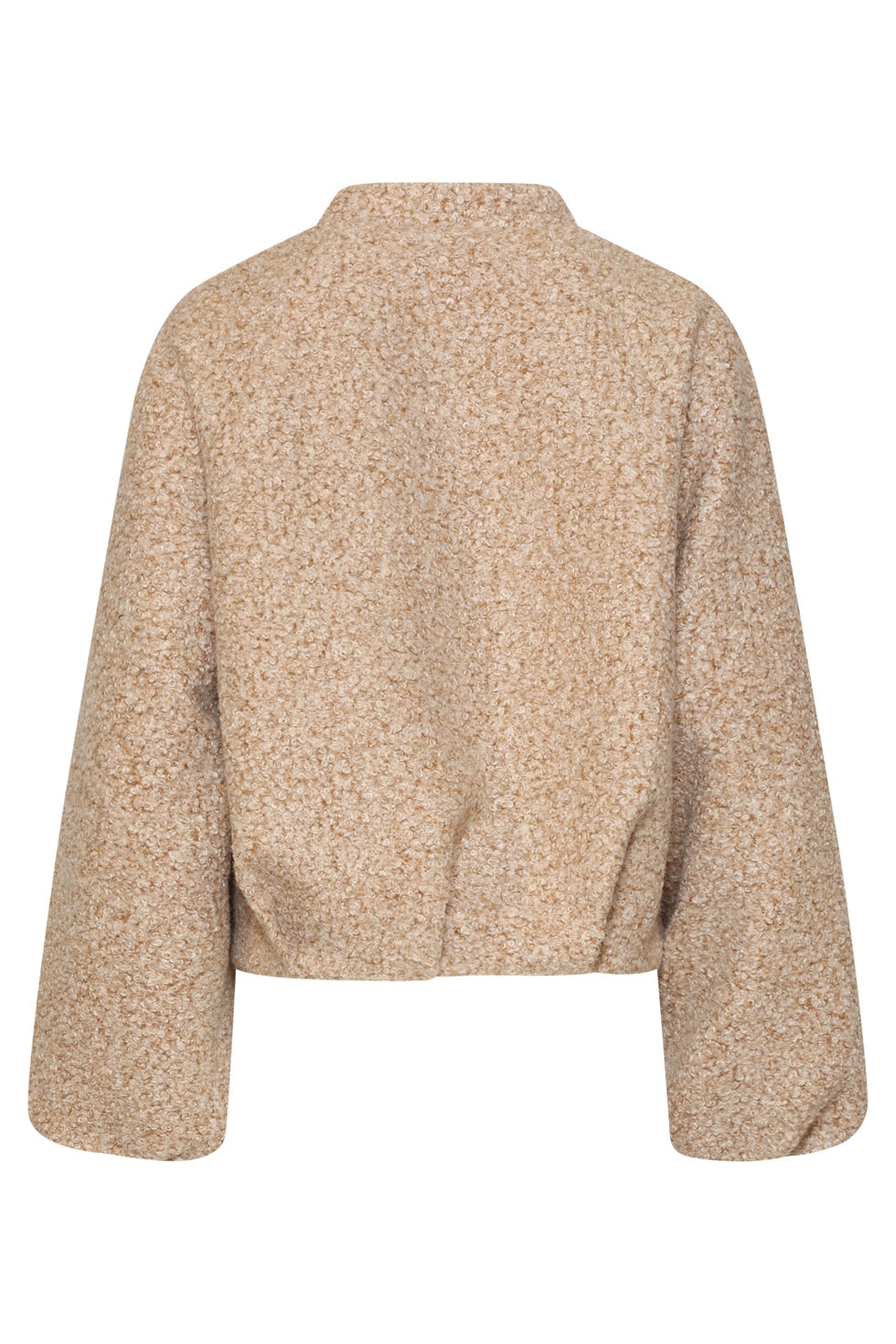 Chaqueta de Bouclé con Cremallera Arena