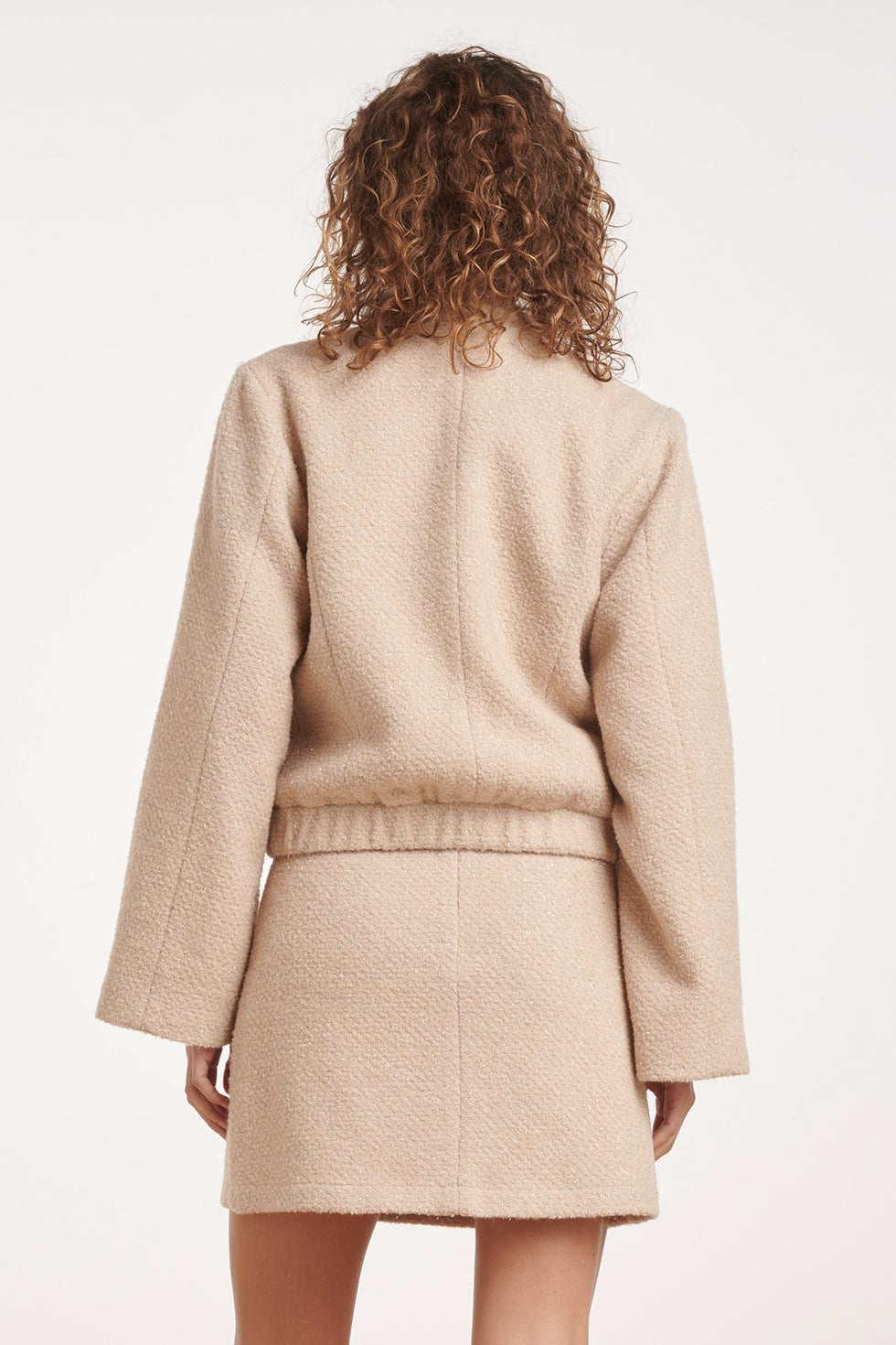 Chaqueta de Bouclé con Brillo Arena