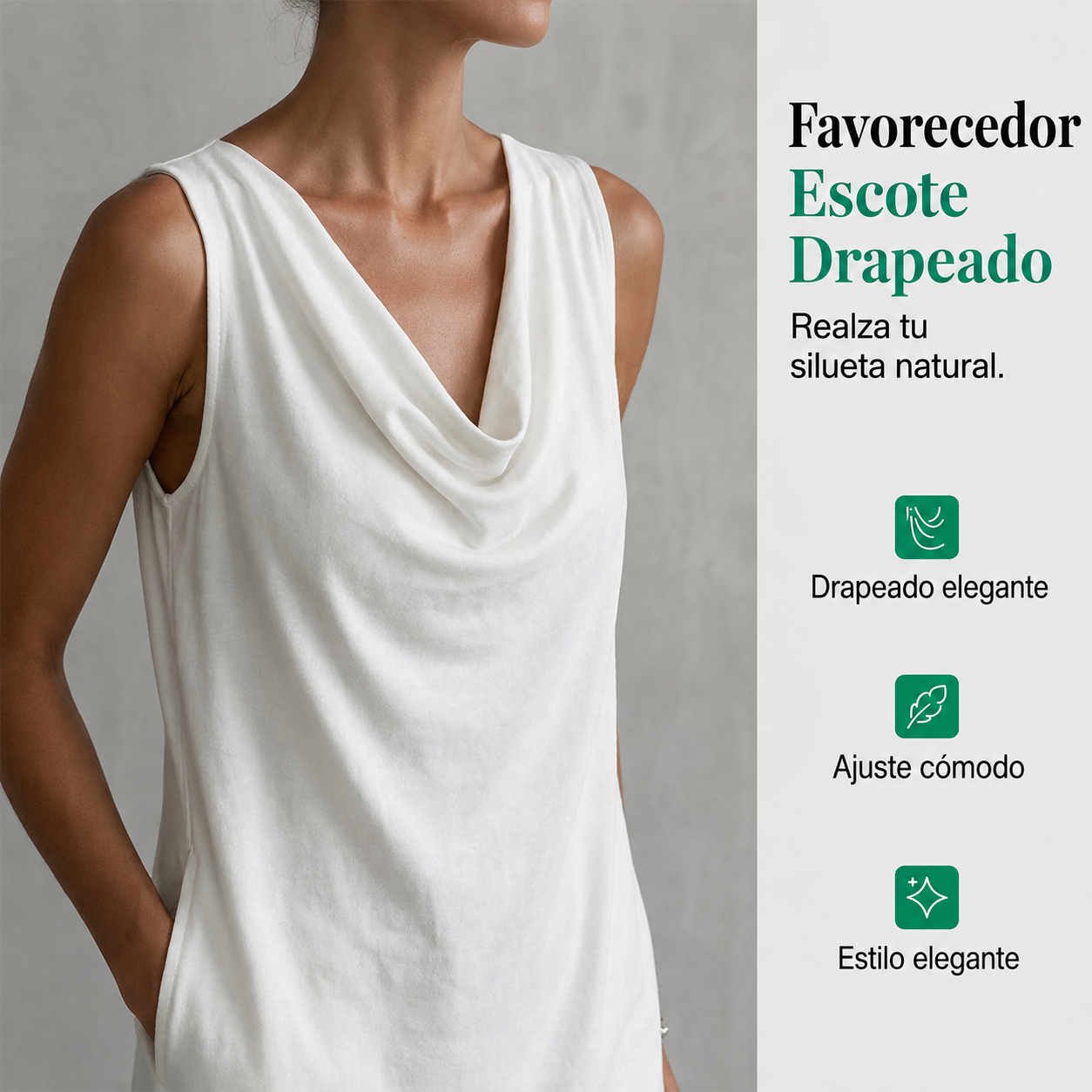 👗 ¡OFERTA LIMITADA: 50 % DE DESCUENTO! 💥 Vestido entallado con cuello barco – Sin mangas, con bolsillos laterales, muy versátil ✨