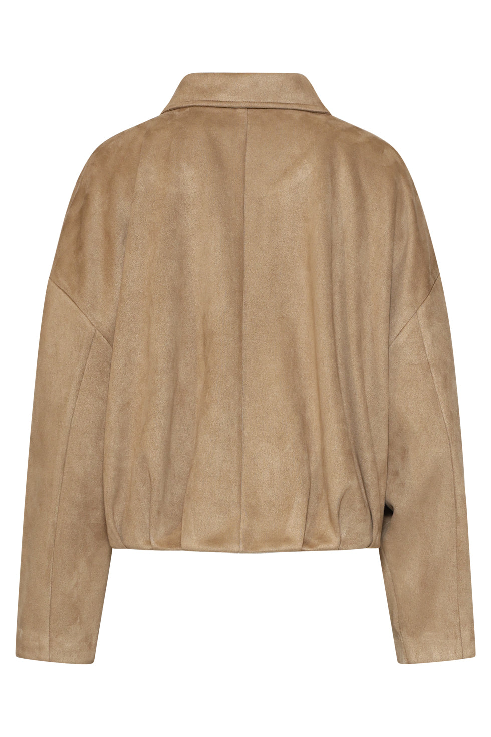 Chaqueta Corta de Ante Sintético Topo