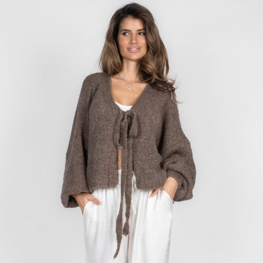 Cárdigan oversize con lazo