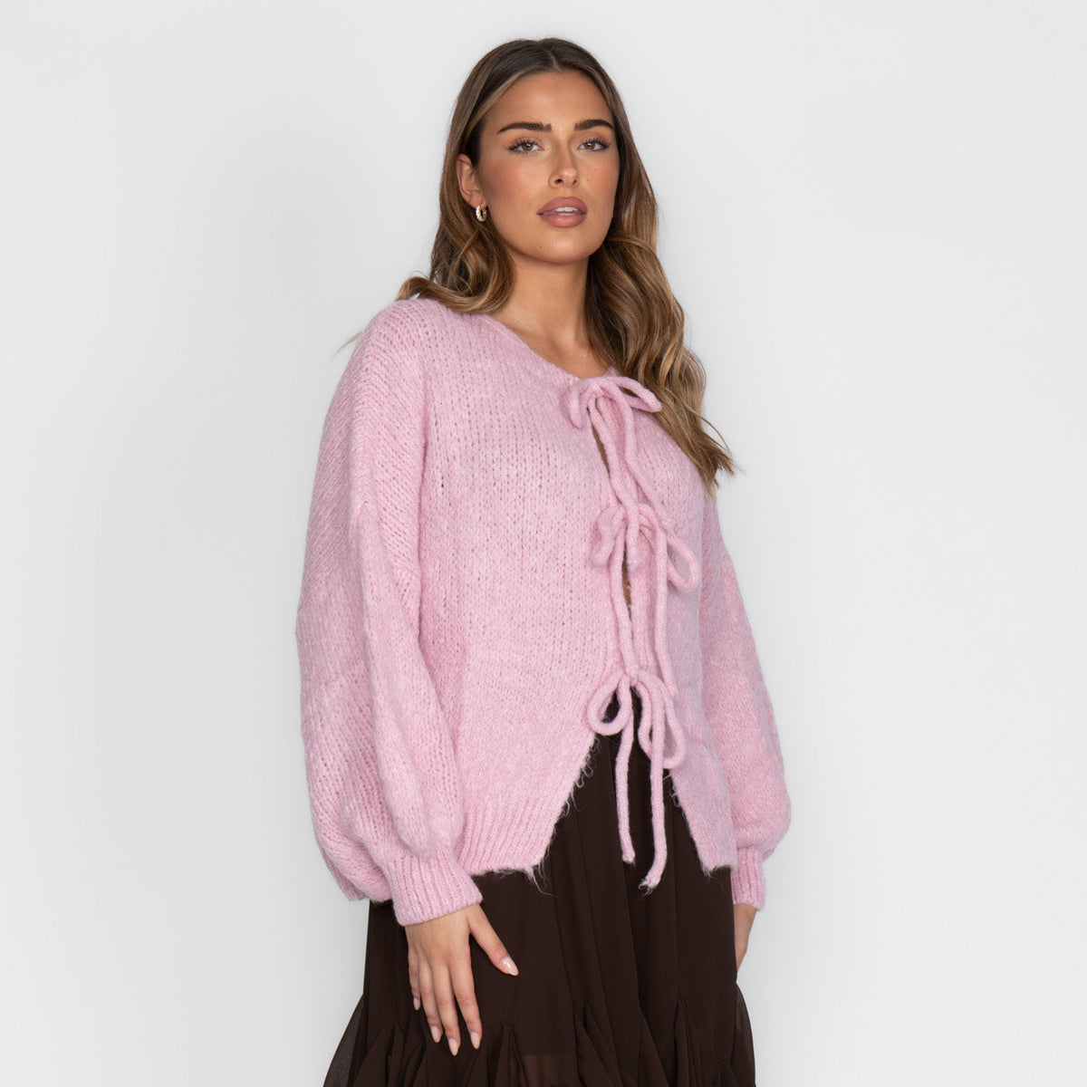 Cárdigan oversize con lazos