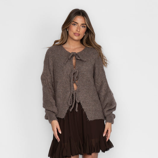 Cárdigan oversize con lazos