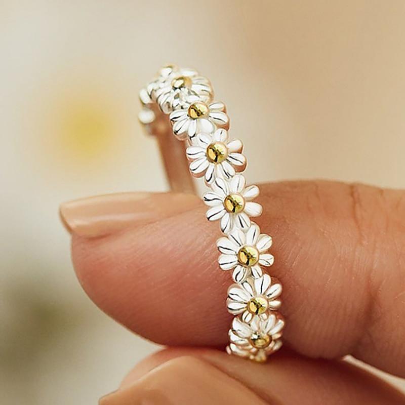 Bague Marguerite – Argent & Douceur Peinte