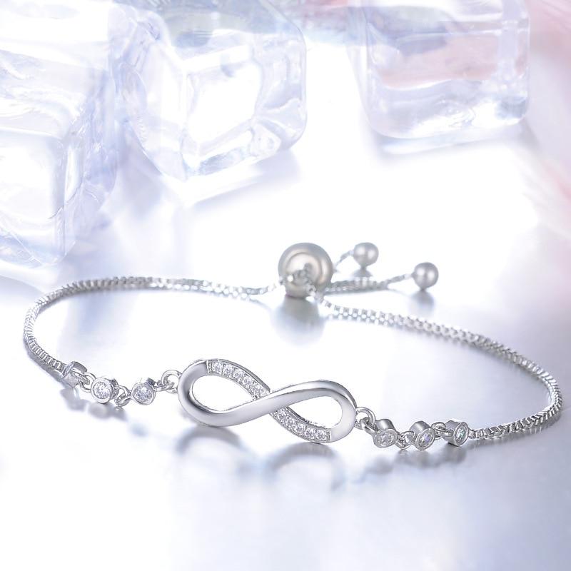 Bracelet ajustable chic en or rose en forme de l'infini