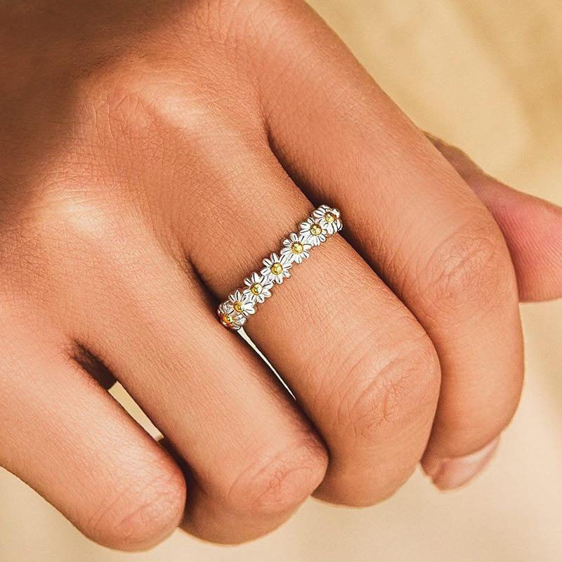Bague Marguerite – Argent & Douceur Peinte