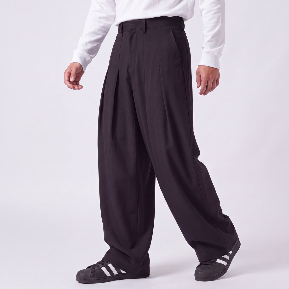 Hibiki | Pantalón plisado de pierna ancha