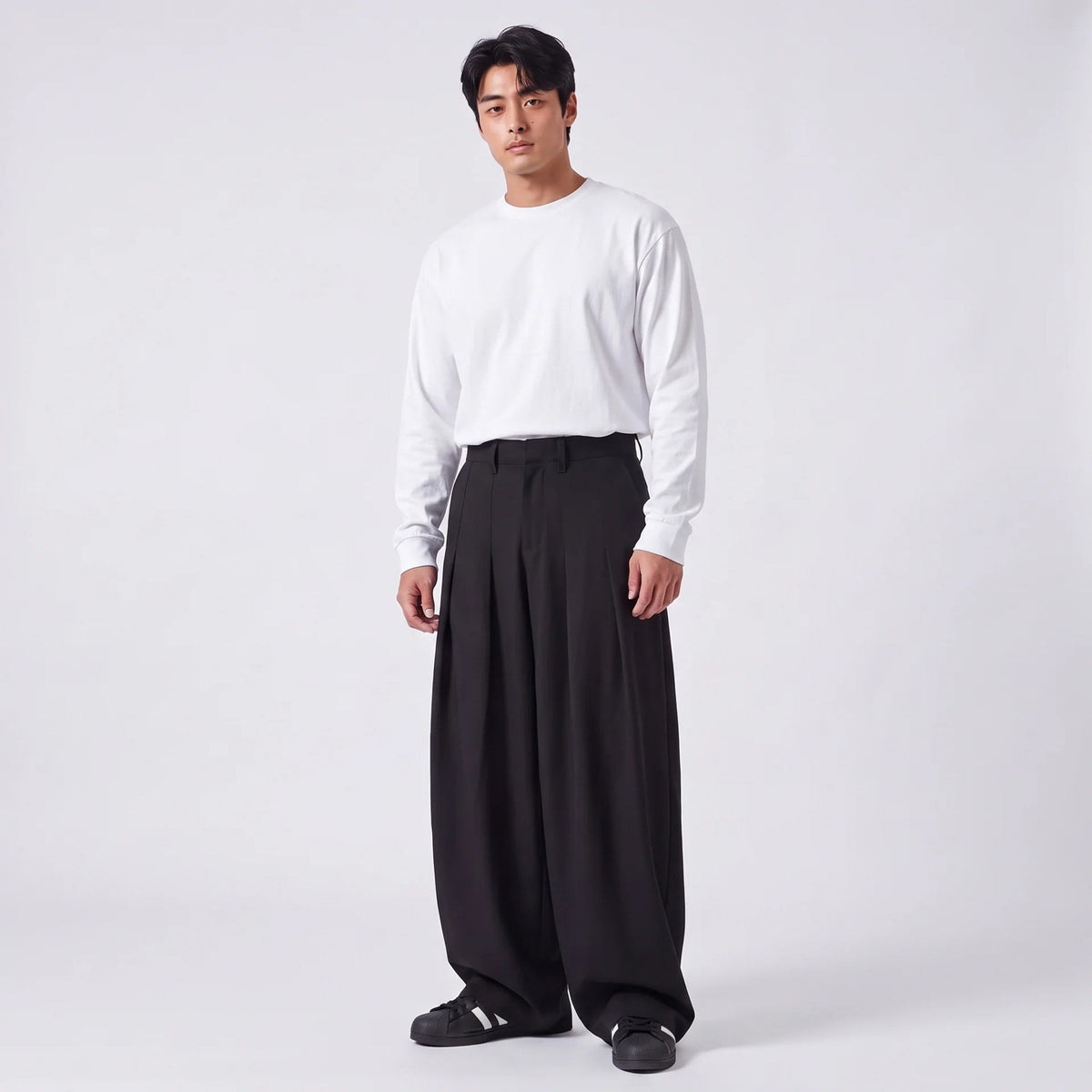 Hibiki | Pantalón plisado de pierna ancha