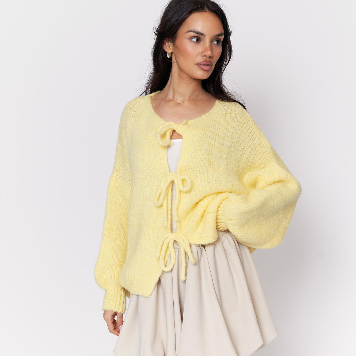 Cárdigan oversize con lazos