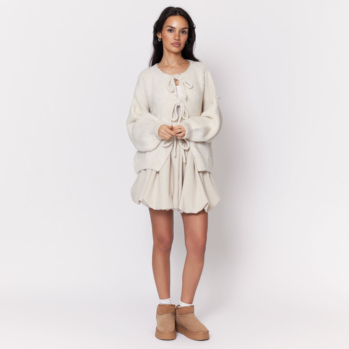 Cárdigan oversize con lazos