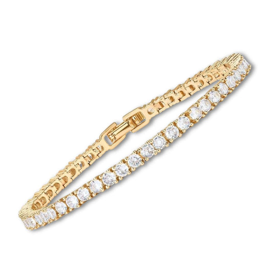 Bracelet de tennis plaqué or avec moissanite