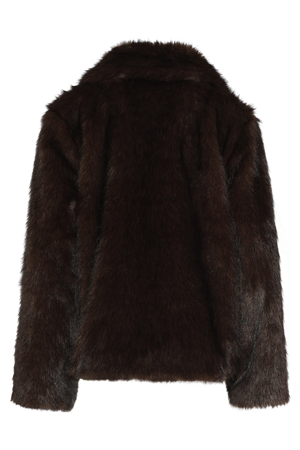 Chaqueta de Pelo Sintético Marrón Oscuro