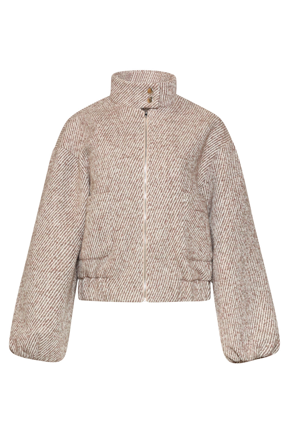 Cazadora Bomber a Rayas Topo