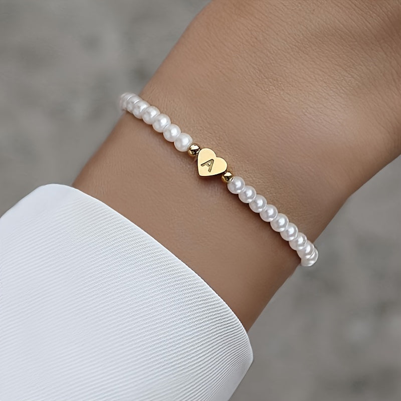 Bracelet Chic avec Initiale en Cœur (A–Z)