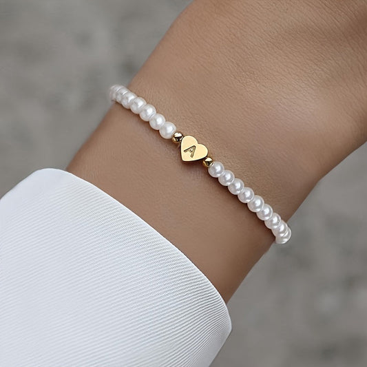 Bracelet Chic avec Initiale en Cœur (A–Z)