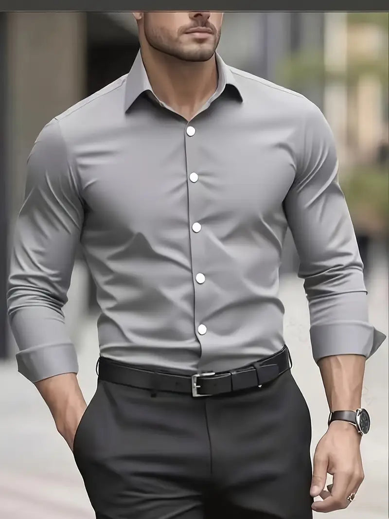 Camisa Entallada de Manga Larga