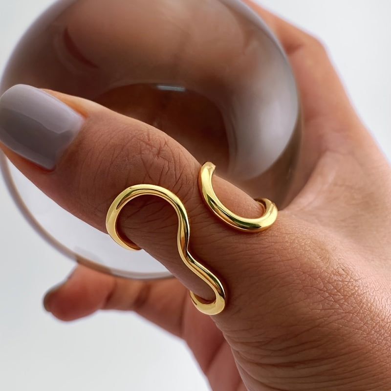 Bague Chic avec Onde Asymétrique