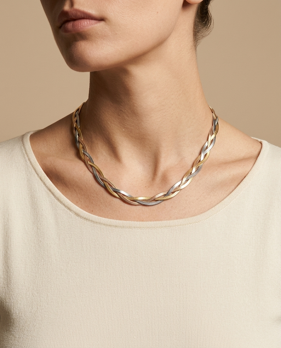 Collar Elegante Dorado y Plateado