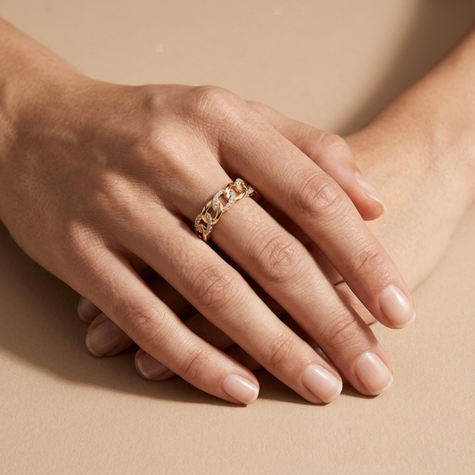 Anillo Malla Chic Dorado