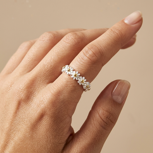 Anillo Margaritas Plateado