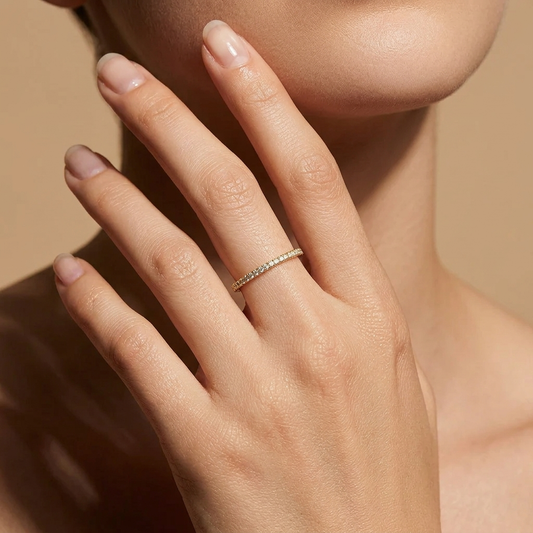 Anillo Eternidad Minimalista Dorado