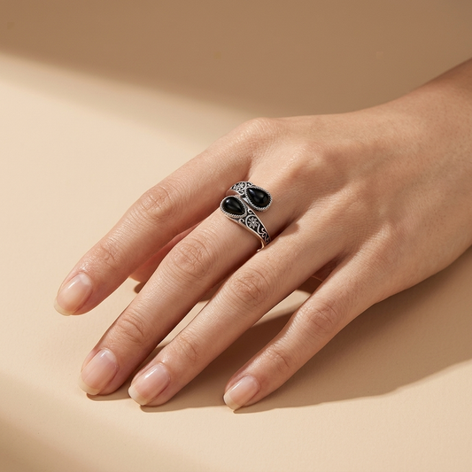 Anillo Flor Piedra de Luna