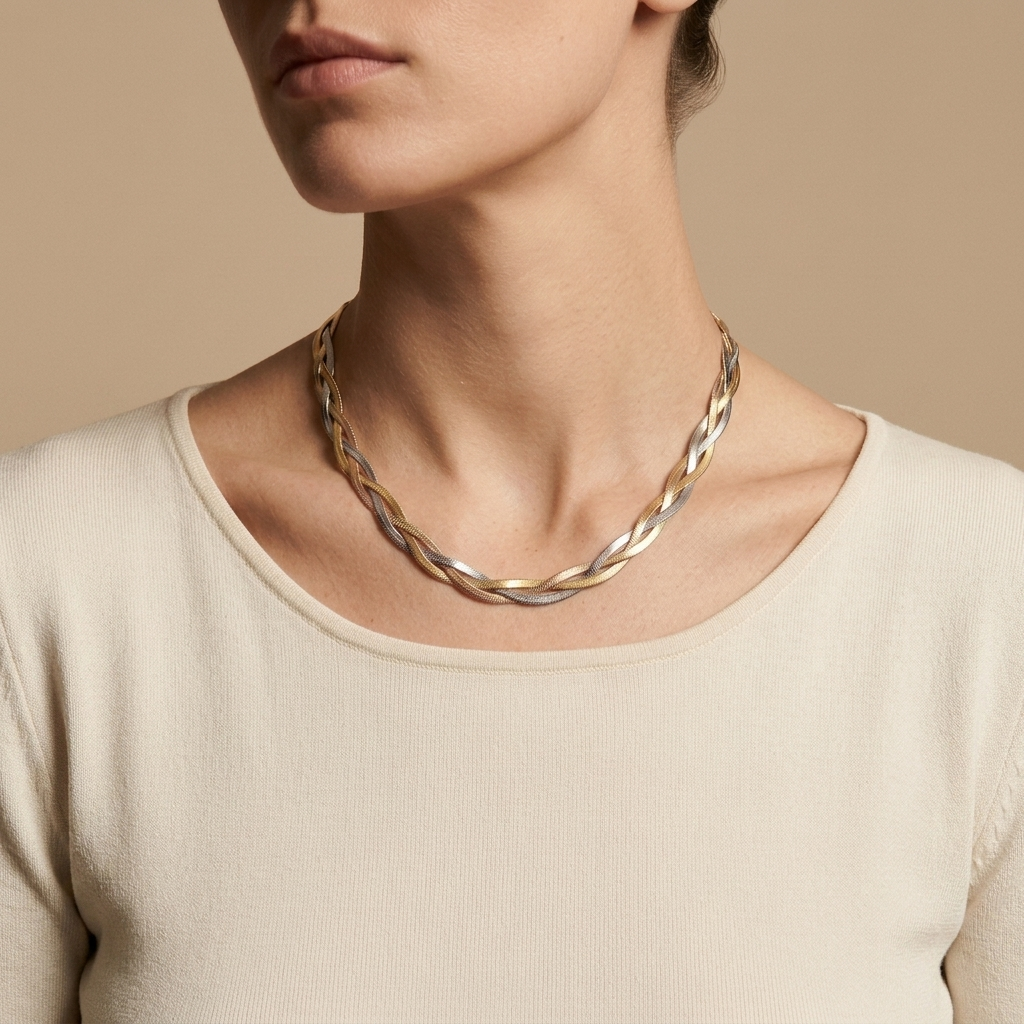 Collar Elegante Dorado y Plateado