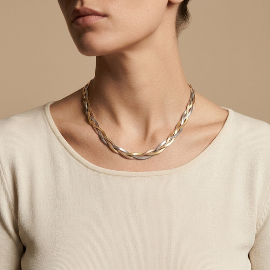 Collar Elegante Dorado y Plateado