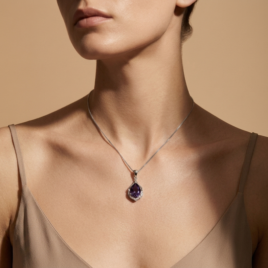 Collar Elegante Cristal Violeta