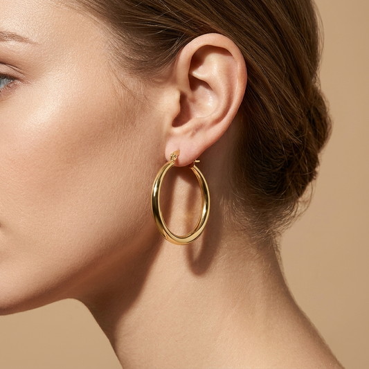 Pendientes Aro Statement Dorado