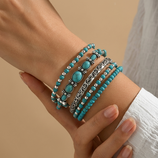 Set de Pulseras Boho Turquesa